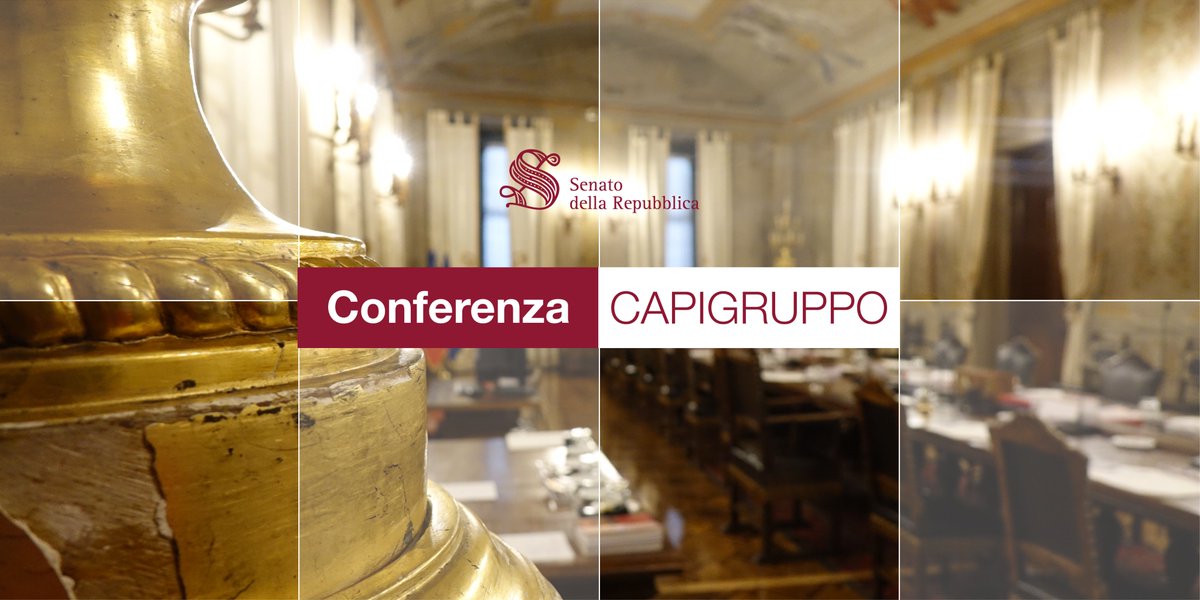 SenatoStampa's tweet photo. La Conferenza dei #Capigruppo è convocata oggi, mercoledì 10 settembre, alle 16. Composizione e funzioni della Conferenza dei Presidenti dei #GruppiParlamentari https://t.co/uk5iGd0Yod https://t.co/wOPHHRHgOx
