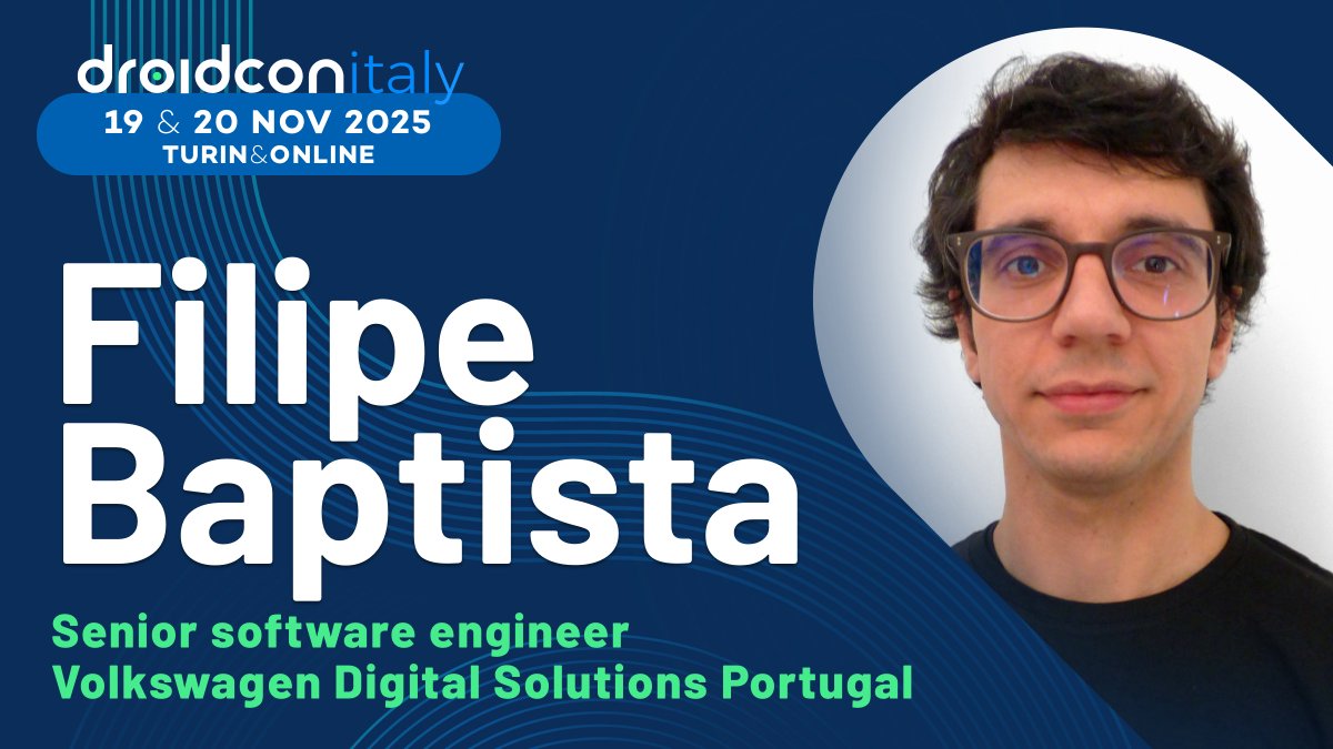👤🟢 Speaker reveal #5 — Welcome <a href="/filipebatista/">Filipe Baptista</a>, Senior Engineer at Volkswagen Group Digital Solutions, to this year’s edition! 🎙️🇮🇹

Filipe will take the stage with a talk that every Android developer working on large-scale apps should hear:
🔎 “Speeding Up on the Highway – MAN