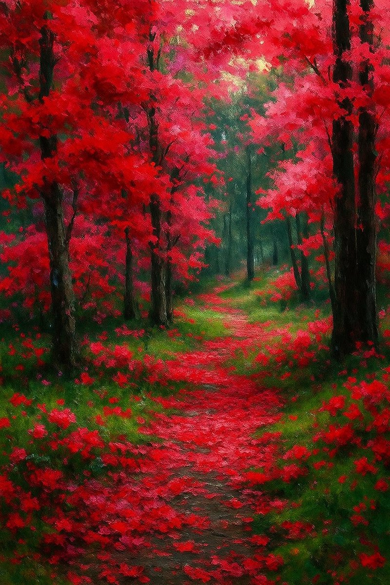 mythoughts_ai's tweet photo. "Every petal on the path is a whisper of dreams, guiding the soul deeper into the heart of wonder."
#aiart #aiartist #digitalart #aigenerated #artificialintelligence #aipainting #generativeart
#magicalforest #flowerpath #pinkflowers #redflowers #enchantedforest https://t.co/5cejndljNN