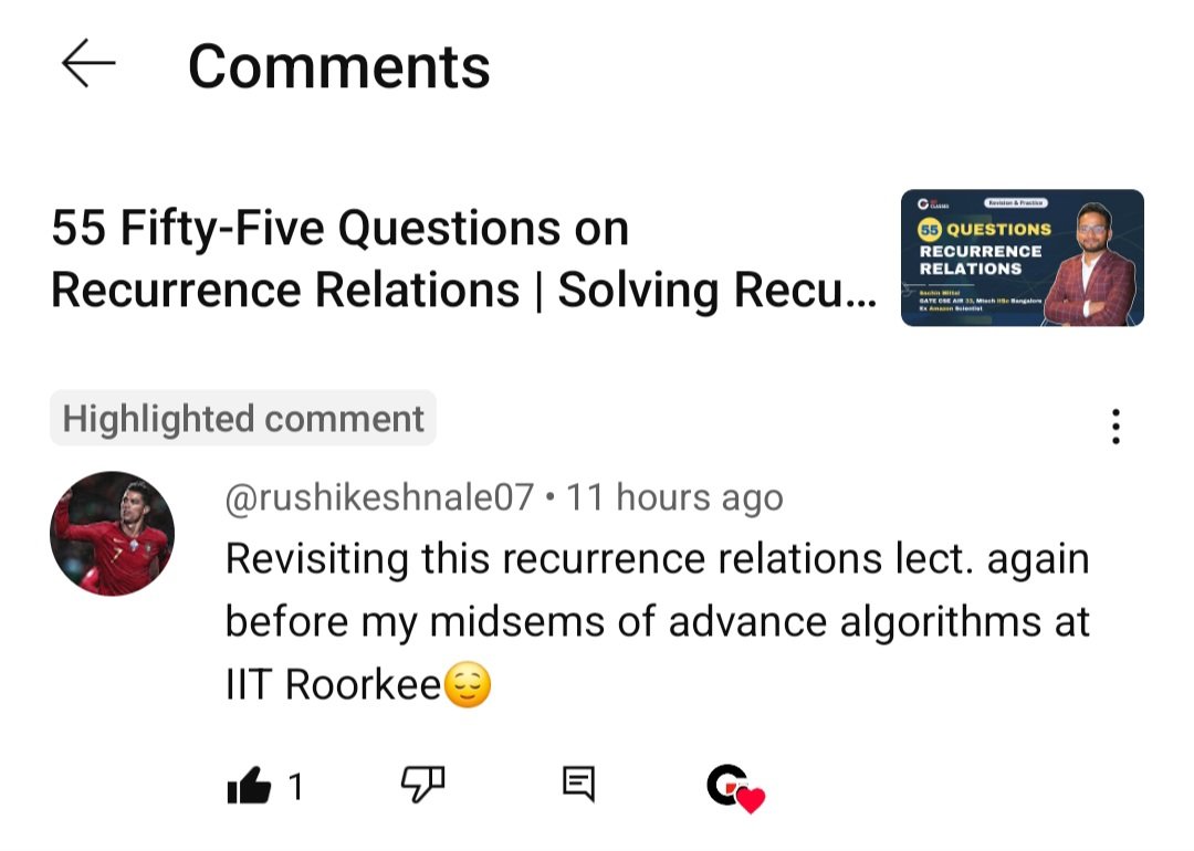 DeepakkPoonia's tweet image. GATE ke saath bhi... GATE ke baad bhi... GO Classes is always with you.
Thank you Rushikesh Nale for this lovely comment. ❤️
🔹️Rushikesh's LinkedIn Post for GATE:
linkedin.com/posts/rsnale_g…
#IITROORKEE #GATECSE #GateCS #feedback