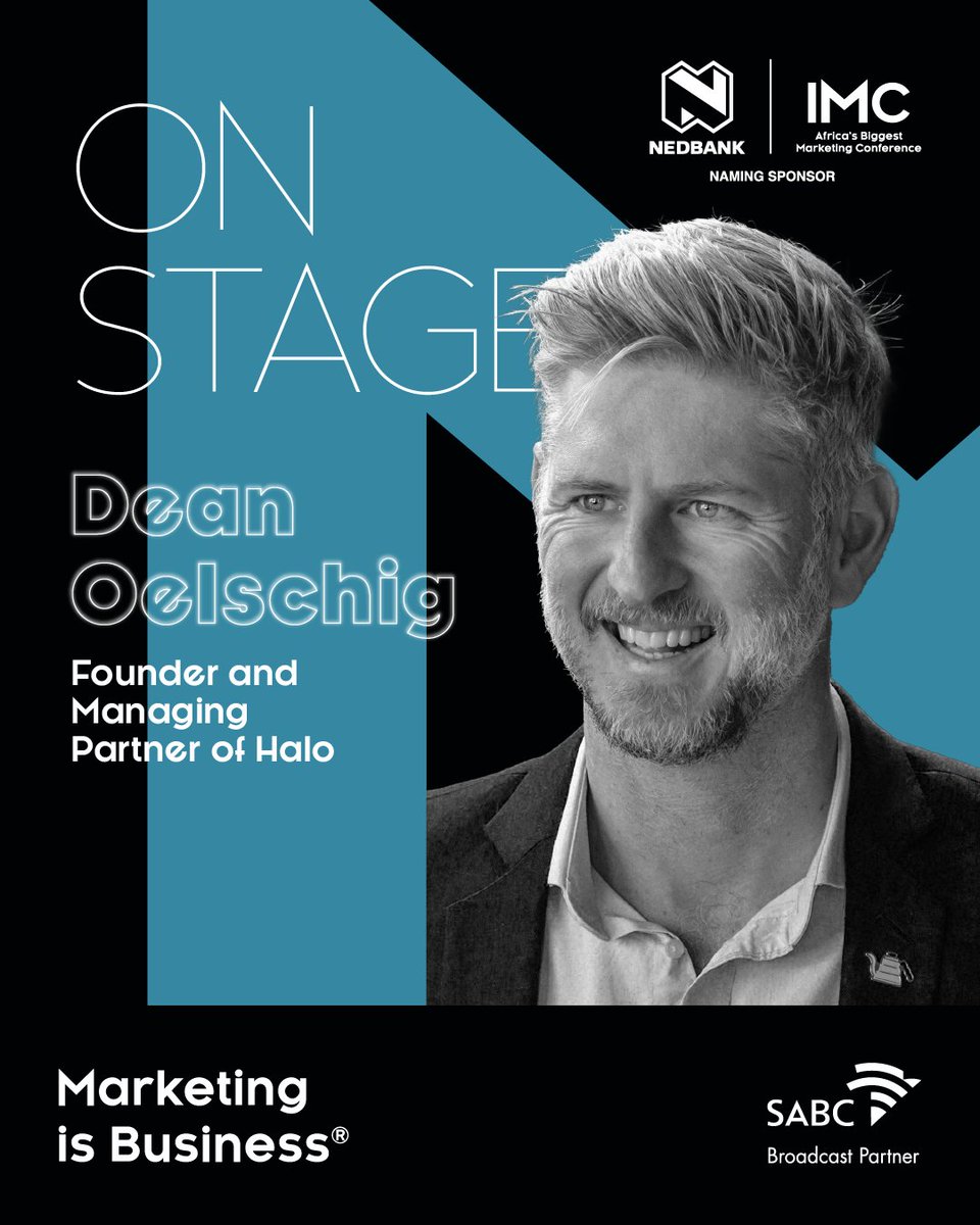 <a href="/DeanOelsch/">Dean Oelschig</a>, Founder &amp; Managing Partner of Halo, will share insights rooted in his principle "To look where no one else is looking," at #NedbankIMC2025 on 18 September: bit.ly/40u39wt

#MarketingIsBusiness #GautengMeansBusiness #VisitGauteng