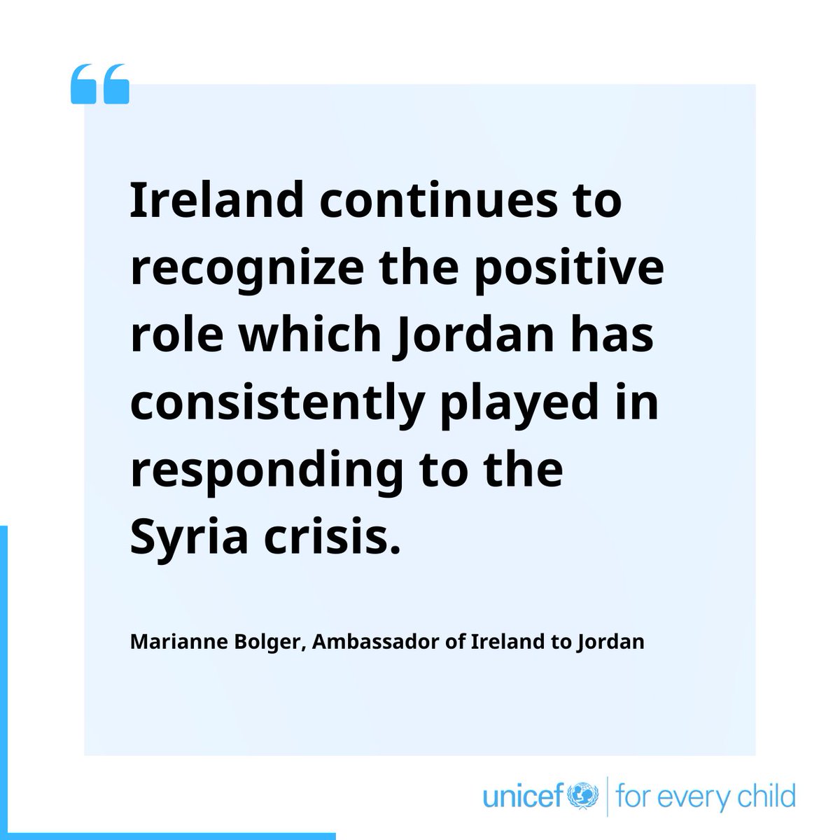 UNICEFJordan's tweet photo. We are grateful to the Government of Ireland for our continued partnership and their generous support. @irlembjordan @Irish_Aid @IrlAmbJordan @ShairoseM