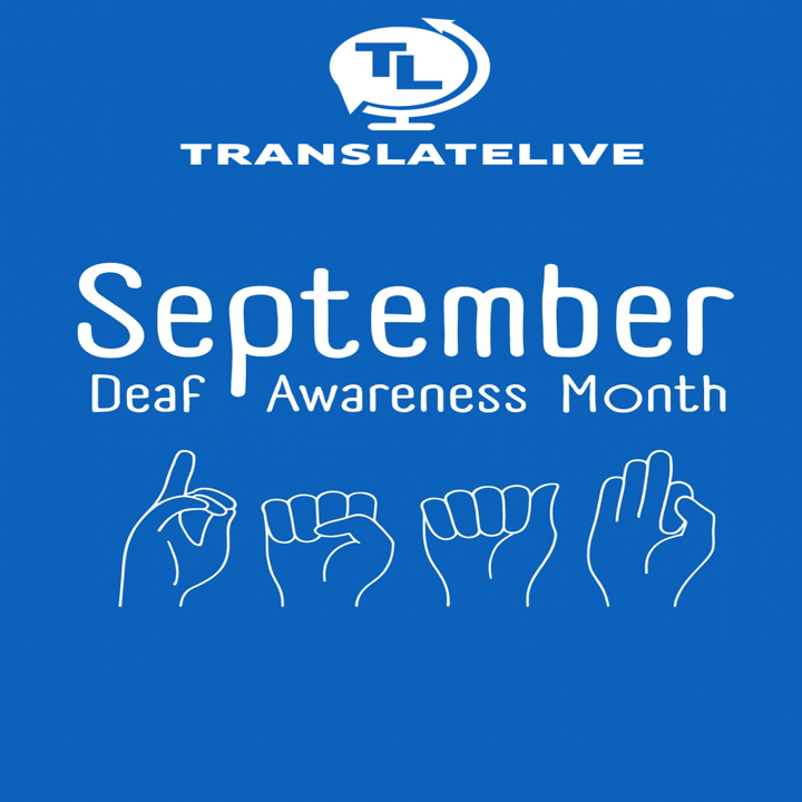 TranslateLive's tweet photo. 💙 September is #DeafAwarenessMonth 💙

At TranslateLive, we believe accessibility isn’t optional—it’s essential. This month, we celebrate the Deaf and hard-of-hearing community, raise awareness about inclusion, and advocate for communication access for all. 🌍💬 https://t.co/wXDpxqXrRo