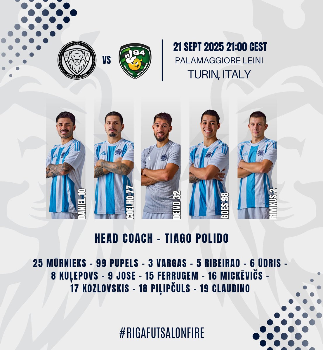 Rigafutsalclub's tweet photo. MATCH DAY!! @L84futsal ⁦@Rigafutsalclub⁩ https://t.co/Js7xvg0BOd