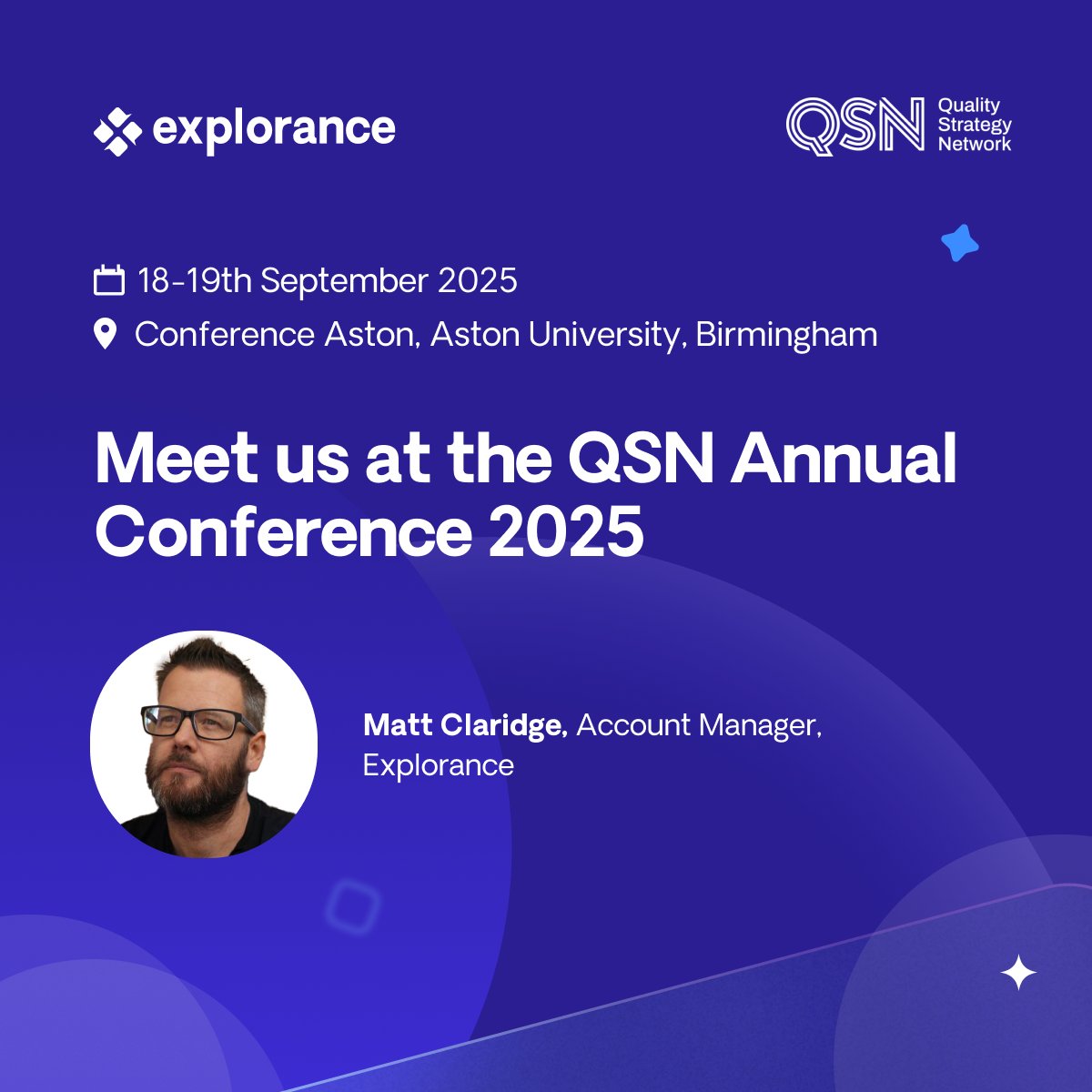 explorance's tweet image. #Explorance is heading to Birmingham for QSN’s 18th Annual Conference next week! 🎉🤩

We&apos;ll be on site helping #HigherEd leaders shape the future of #FeedbackAnalytics and #StudentEngagement. If you’re attending, come share innovation ideas.

#QSN #HigherEd #StudentExperience