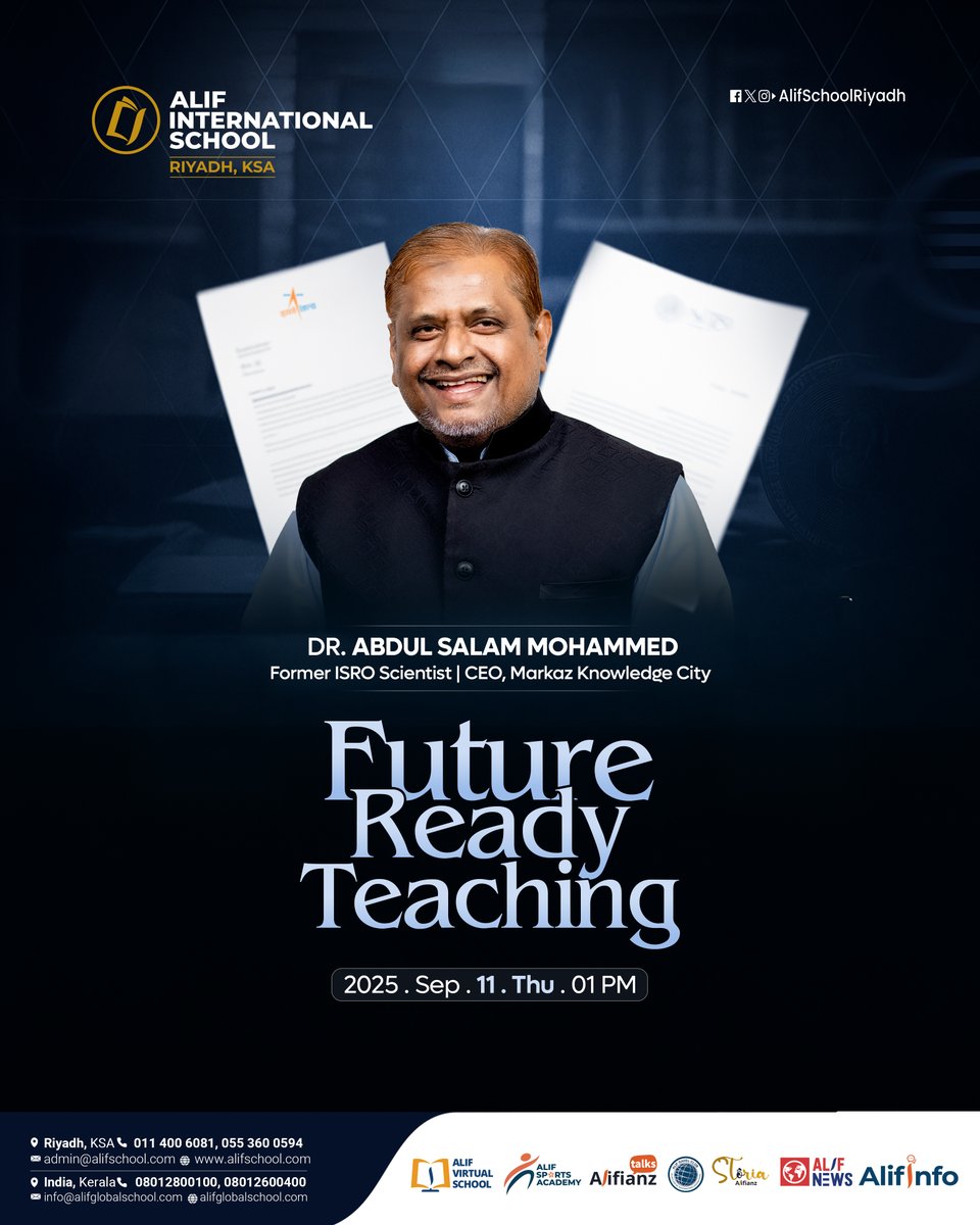 AlifSchoolRiyad's tweet image. An inspiring session on Future Ready Teaching with Dr. Abdul Salam Mohammed 🚀📖 Shaping minds for a brighter tomorrow! 🌍✨

#FutureReadyTeaching #AlifInternationalSchool #InspiringMinds #InnovationInLearning