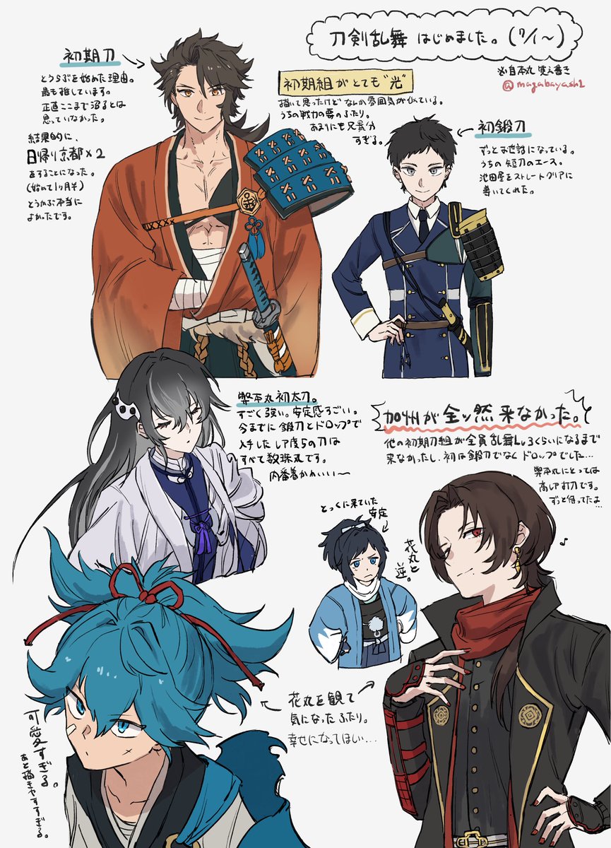 刀剣乱舞始めましたの覚え書き
