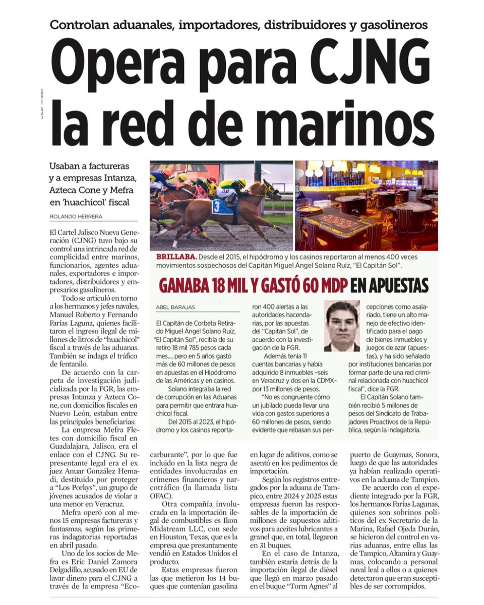 JTrianaT's tweet photo. La red de la Marina que operaba el huachicol fiscal en las aduanas con @lopezobrador_, también traficaba fentanilo y armas para el CJNG.

EE.UU. presionó para desarticularla; de lo contrario, el gobierno habría seguido al servicio de los criminales, como en el sexenio pasado. https://t.co/S8ADbFif4s