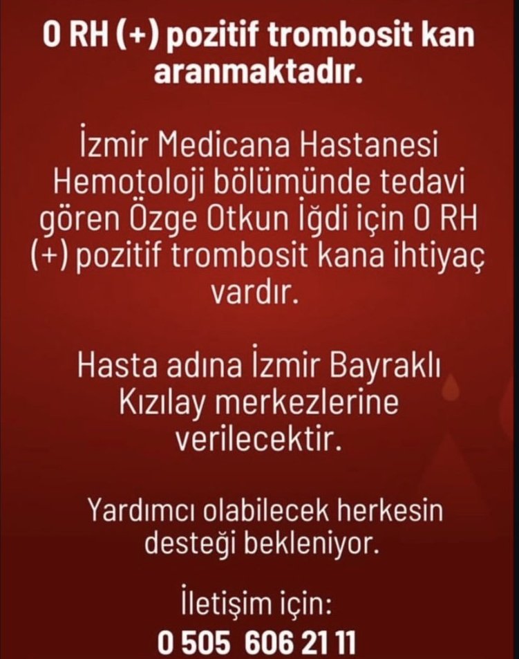 🔴Çok Acil Kana ihtiyaç var 🔴
Arkadaşlar elden ele paylaşır mısınız çok acil