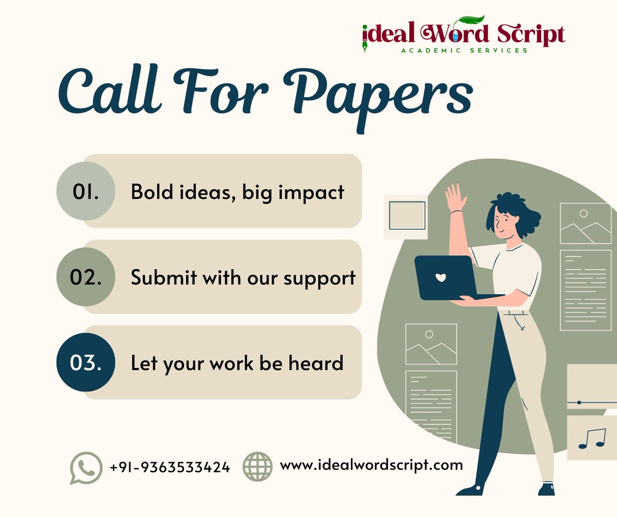 IScript57741's tweet image. Got research? 
iWS helps you submit and publish with confidence. 
Let your ideas shine!

WhatsApp: +91-9363533424 | idealwordscript.com

#iWS #CallForPapers #ResearchSupport #PublishWithUs #AcademicWriting