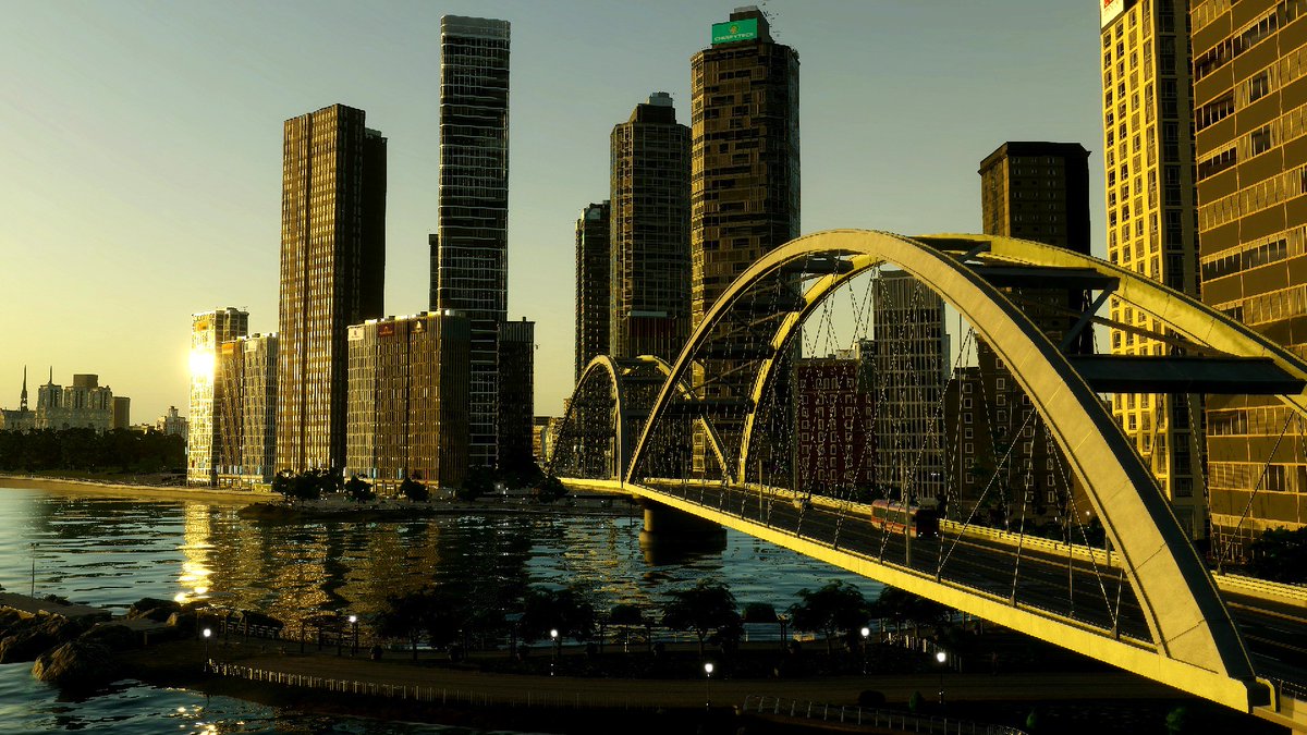 CITIES SKYLINES 2 より
朝の風景をパシャリ📸

<a href="/ColossalOrder/">Colossal Order</a> #CitiesSkylines2 #都市開発