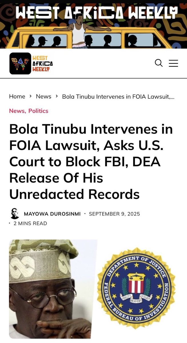 firstladyship's tweet photo. Shame left Nigeria a long time ago. The more I think about this? The more I’m unable to sleep.

That sudden realization that the FBI & the DEA have a bunch of “redacted files” on the man selected by INEC as the president of Nigeria, is by simple definition, a national security threat.

It threatens the sovereignty of Nigeria. Those VIP spots are reserved for Yahoo Boys & drug barons. This has never happened before.

THIS IS NOT WHO WE ARE!
Nigeria wasn’t always like this. We were once “the greatest promise kept on the continent.”

It gets to the life of every nation, when people begin to ask critical national questions:

1. Who is a Nigerian?
2. Why are we Nigerians?
3. What’s the Nigerian dream?
4. What’s our national aspirations?
5. What’s the role of Nigeria in the world?

I think the time has come for us to begin to ask these pertinent questions. Nigeria is at crossroads. And if we don’t know the answers to these, perhaps we shouldn’t be together.

We all are pretending that this is normal, but it isn’t. No other president is up there on FBI & DEA files. Why are we even here? Don’t we have shame? This is no longer the country of the Awos’, the Azikiwes’ & the Balewas’?

Since when did the abnormal become the normal? And why are we pretending that all is well? We lie to ourselves as a nation, & that’s the point. They are busy gallivanting around the world, looking for investors. You will see them at the @UN General Assembly soon.

But your “image abroad?” IT MATTERS! 
How the world perceive you? IT MATTERS!

It’s the reason why you are called a nation. Nigeria houses some of the most stupidest people anywhere on the planet; the worst kind.

People make excuses for the absurd. They defy logic & torpedo the tiniest sound reasoning.

Endurance of the mind is needed to survive Nigeria. My hope is that someday, somehow, & in some ways; our victory will trump their stupidity. An end to moral turpitude. 💔