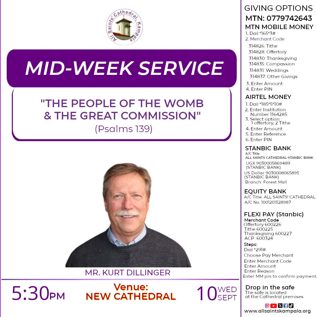 allsaintskla's tweet photo. Join us for Mid-Week Service physically at the cathedral on Wednesday, 10th September 2025 at 5:30pm. Come with a friend !! 

#ASCKMidWeekService #Prayer #ASCKChurchOnline https://t.co/nCnkVmWru5