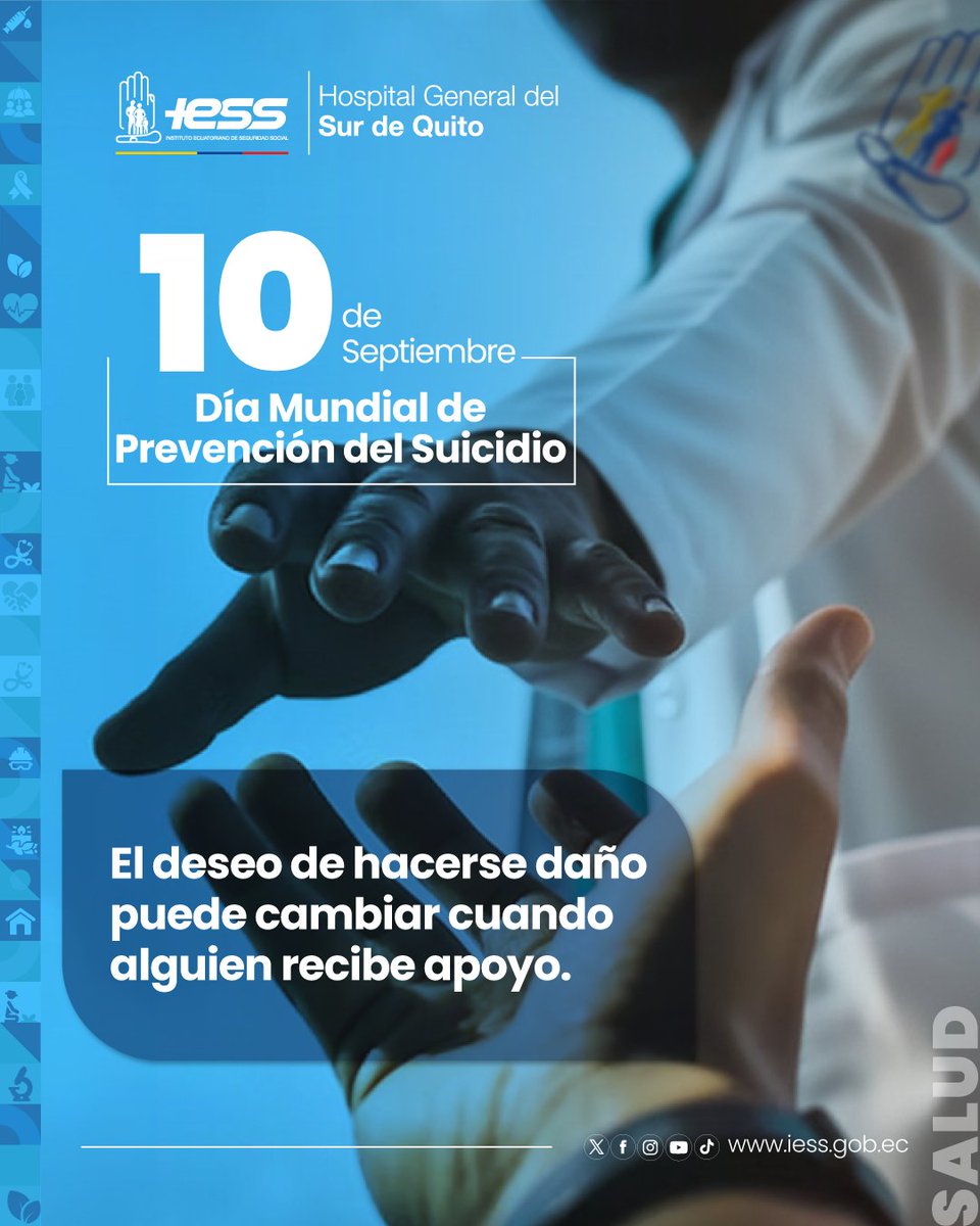IESSHQSUR's tweet photo. #IESSteInforma | En el #DíaMundialPrevenciónSuicidio, el #HQSur reafirma su compromiso de luchar por la vida:
🗨️Escuchamos sin juzgar
🫂Acompañamos en el dolor 
👨‍⚕️Contamos con quipo profesional

¡Juntos podemos salvar vidas! https://t.co/2RvJmdt6qU
