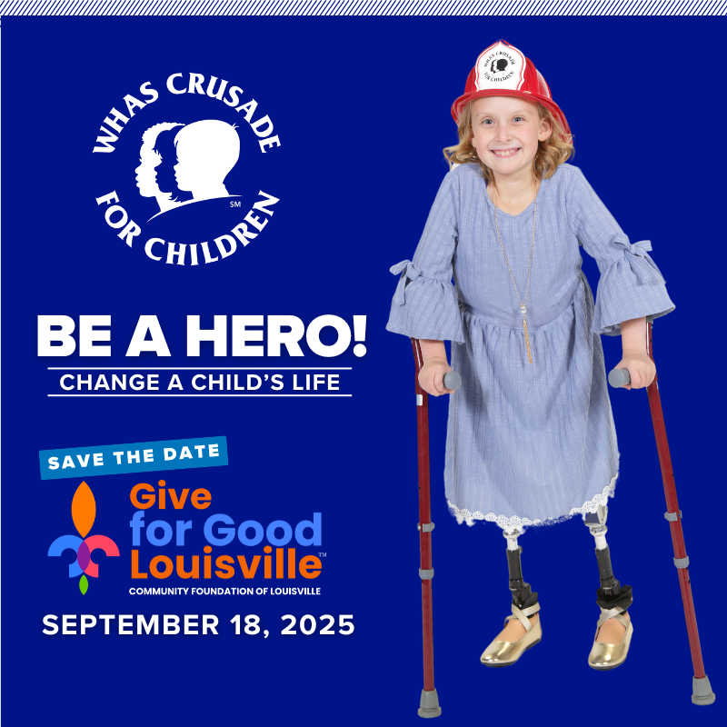 CrusadeChildren's tweet photo. 🚨 Give for Good Louisville is THURSDAY, SEPT. 18! Your donation to the #WHASCrusade will support thousands of kids at 200+ hospitals, schools & programs across #Kentucky & #Indiana.
BE A HERO! CHANGE A CHILD'S LIFE: https://t.co/HfJDMGg5F4
#WHASCrusade #GiveForGoodLou https://t.co/JCh7h9X04D