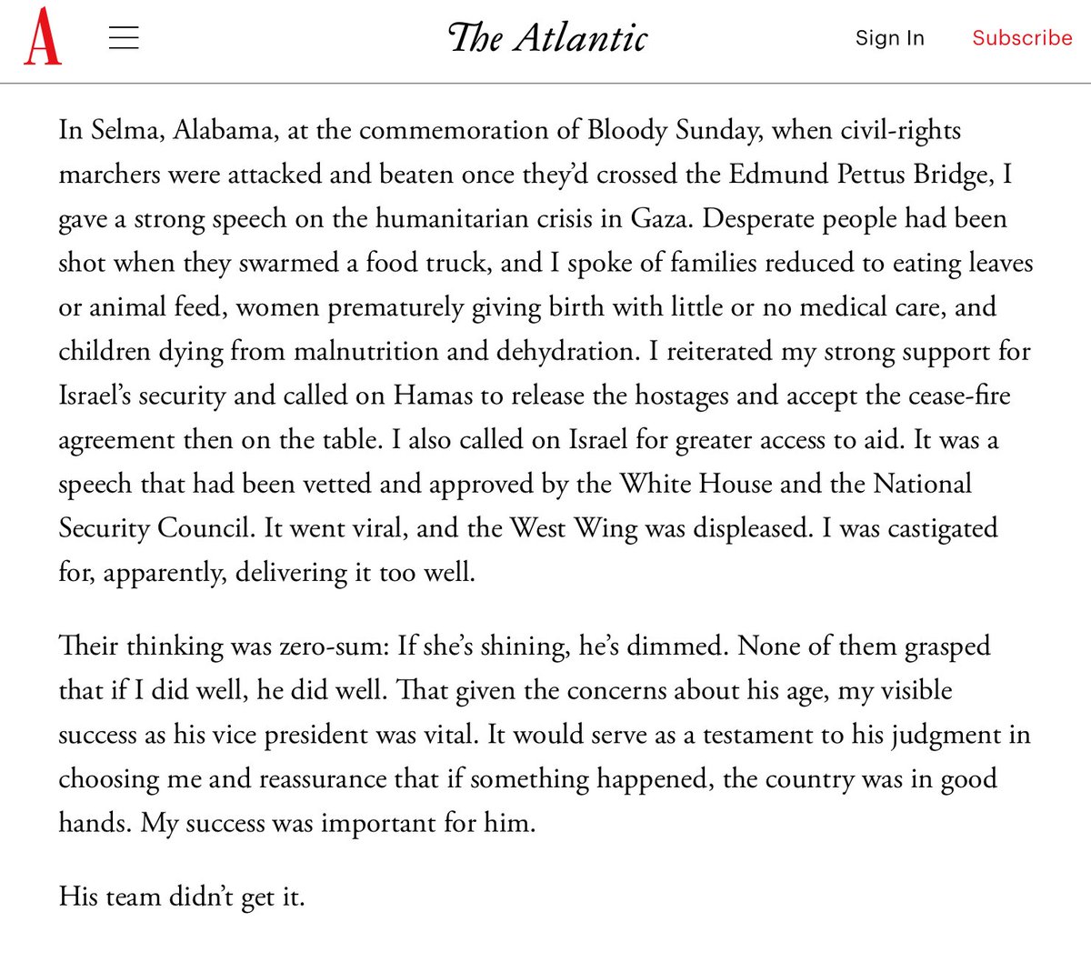 Yeah, this last part got me. I’m not gonna lie to y’all. I’m seething. Everything we’ve been saying is true. Kamala Harris is confirming it.

They held onto that grudge from 2019 and continued to hold her back because of perceived “ambition”.