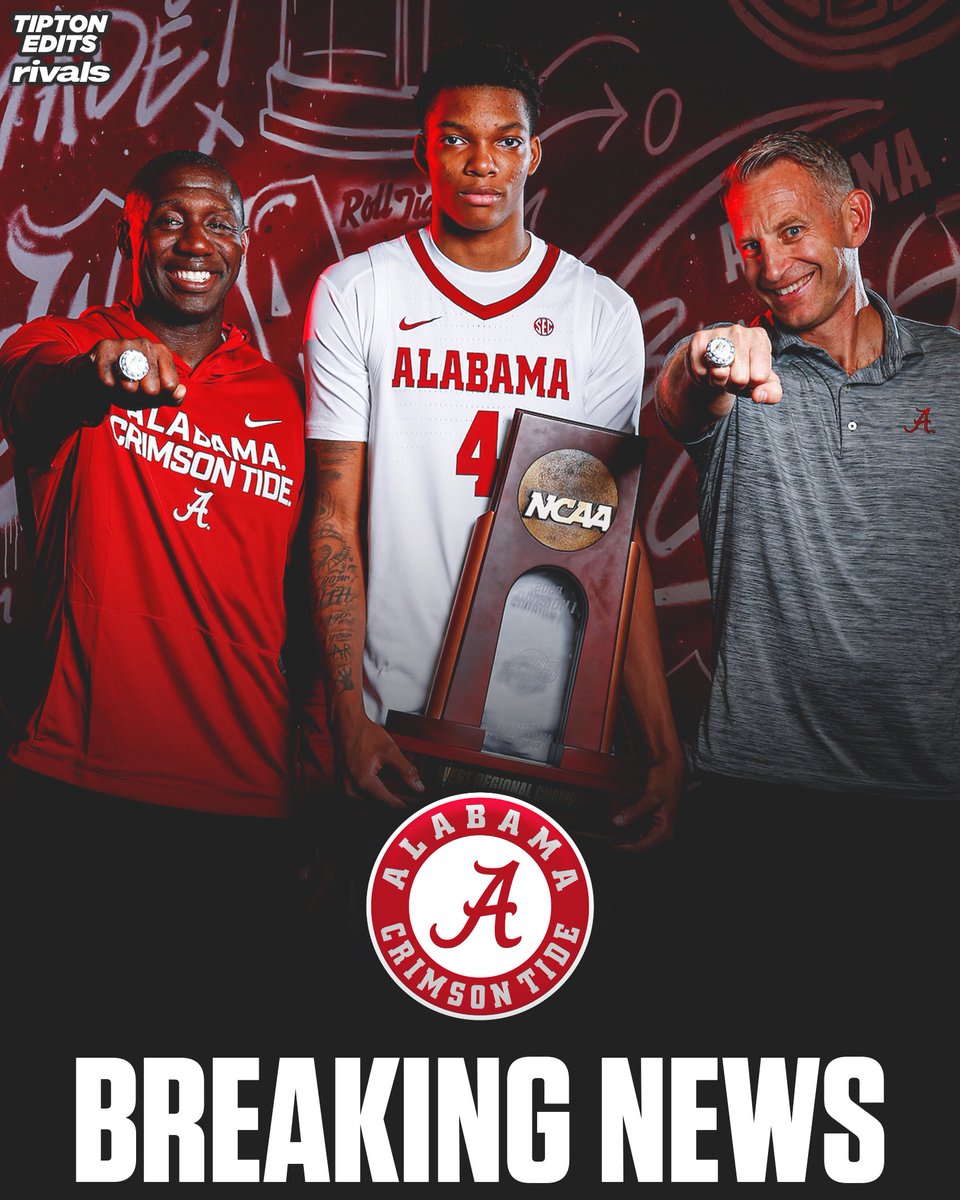 NEWS: 4⭐️ Tarris Bouie has committed to Alabama, source told <a href="/Rivals/">Rivals</a>. 

The 6-5 wing is ranked as the No. 52 overall player in the 2026 class. Becomes the Tide’s second commitment this week. 

on3.com/rivals/news/fo…