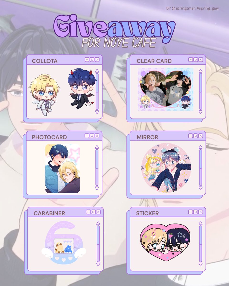 springzmer's tweet image. ₊˚⊹ ᰔ 𝑮𝒊𝒗𝒆𝒂𝒘𝒂𝒚 ₊˚⊹ ᰔ
𝑴𝒂𝒕𝒄𝒉 𝑴𝒂𝒅𝒆 𝑰𝒏 𝑯𝒆𝒂𝒗𝒆𝒏 | 𝑵𝑶𝒀𝑬 𝑪𝒂𝒇𝒆 💜💙

{pls rt} 

🪽Collota
🪽Clear card
🪽Photocard
🪽Mirror
🪽Carabiner
🪽Sticker

Date: 07 Dec 25
Time: TBC
📍Sanset Cafe

#MatchMadeInHeavenNOYE 
#PLLIมาแจก #spring_gaw