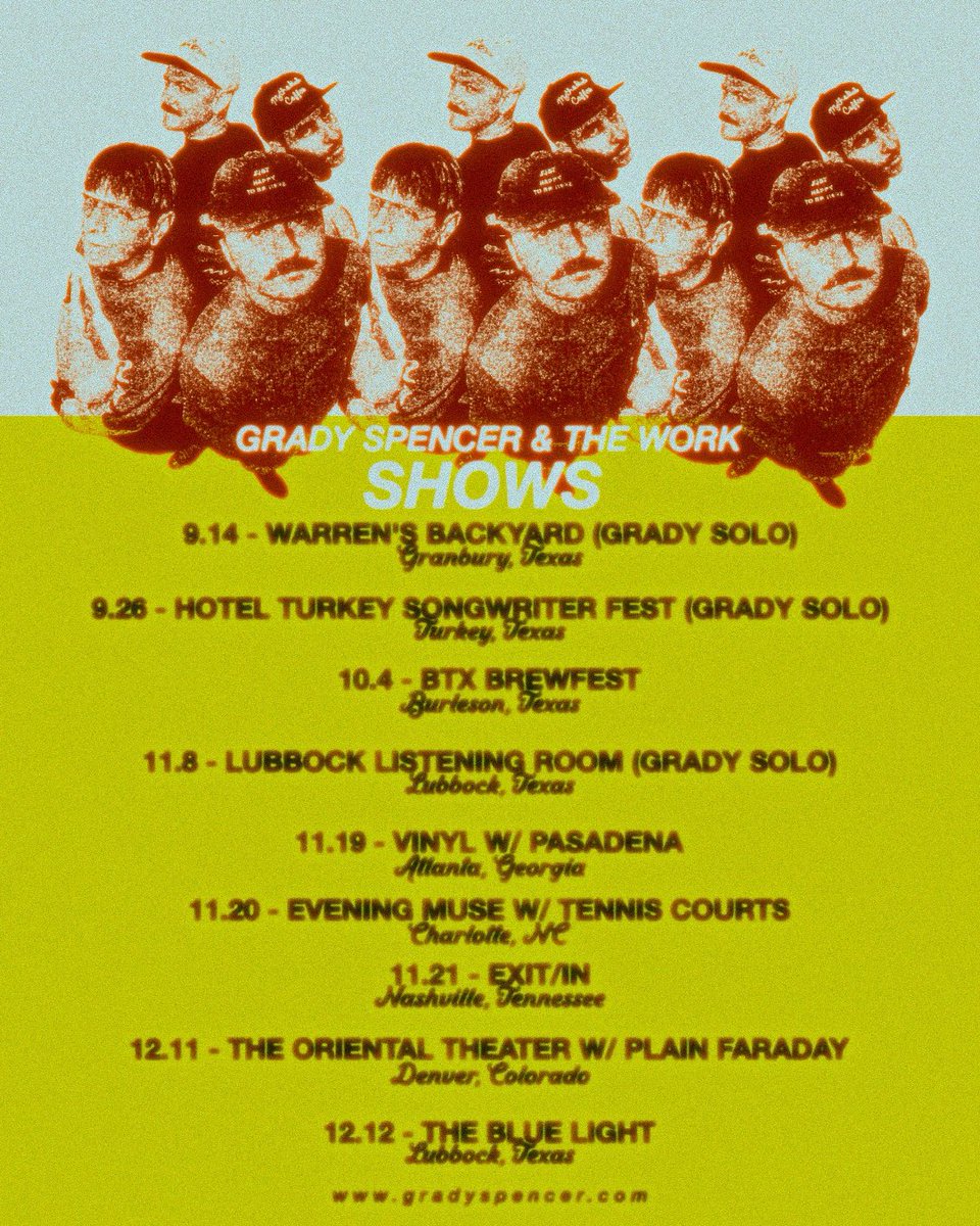 We out thrrr the next few months🤝
gradyspencer.com/shows