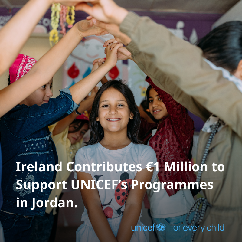 UNICEFJordan's tweet photo. We are grateful to the Government of Ireland for our continued partnership and their generous support. @irlembjordan @Irish_Aid @IrlAmbJordan @ShairoseM