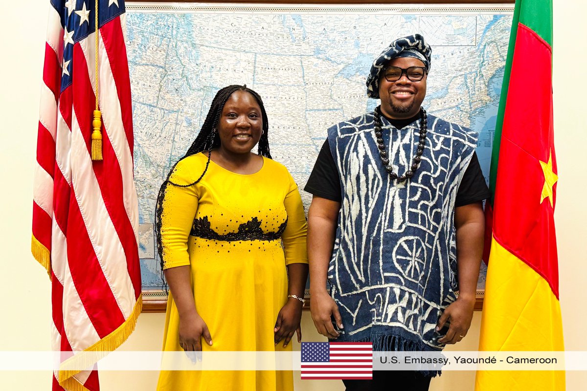 USEmbYaounde's tweet image. 🤝 Meet Cameroon’s 2025 Fulbright Foreign Student Program grantees!

Dr. Sylvain Lihinag – MPH at @UKCPH Barrister

Ms. Mambo-Mary Nzong Anye – MS Agricultural Economics at @msstate.

We wish them success as they begin their U.S. academic journeys!
#Fulbright #StudyInTheUSA
