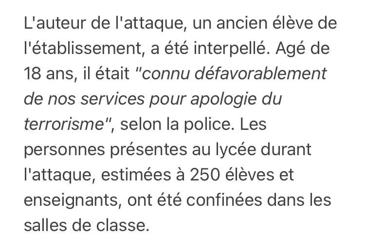 🟡 Seulement 10 jours après la rentrée scolaire, déjà un élève et une professeur poignardés !

Comme dans nos rues, l’ultra violence progresse dans les écoles. Les politiciens sont attentistes et refusent d’en voir les vraies causes.

🛡️Protégez vos enfants :