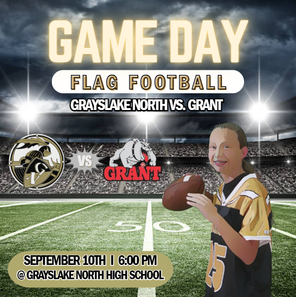 Flag Football game TONIGHT at Grayslake North High School! 🏈 <a href="/GNHSAthletics/">GN Knights Athletics</a> <a href="/GrayslakeNorth/">Knight Pride</a> <a href="/D127GetsReal/">D127GetsReal</a>