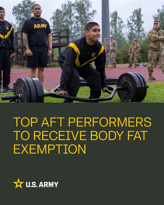 Hot off the press, the previous ACFT exemption for body composition made it to the new AFT!

Just like the last exemption, Soldiers must score over 80 in each event and have a minimum score (now 465). 

Find it here: army.mil/article/288357. Twice the Citizen. Combat Ready!