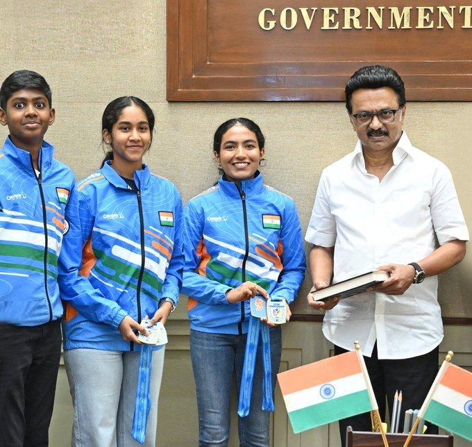 Cinema Talks (@cinematalks_) on Twitter photo Tamil Nadu shines at the 16th #AsianShootingChampionship! All 4 Indian youth medalists hail from TN 👏
<a href="/mkstalin/">M.K.Stalin</a> <a href="/Udhaystalin/">Udhay</a> <a href="/TRBRajaa/">Dr. T R B Rajaa</a> <a href="/rajsekarpandian/">Rajsekar Pandian</a>
#TeamIndia #TamilNadu #PrideOfTN Tamil Nadu shines at the 16th #AsianShootingChampionship! All 4 Indian youth medalists hail from TN 👏
<a href="/mkstalin/">M.K.Stalin</a> <a href="/Udhaystalin/">Udhay</a> <a href="/TRBRajaa/">Dr. T R B Rajaa</a> <a href="/rajsekarpandian/">Rajsekar Pandian</a>
#TeamIndia #TamilNadu #PrideOfTN