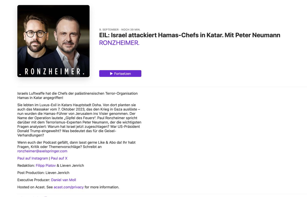 Klar analysiert, sachlich mit Hintergrundinformationen. 
Absolut hörenswert.

#PaulRonzheimer #Ronzheimer #podcast 

podcasts.apple.com/de/podcast/ron…