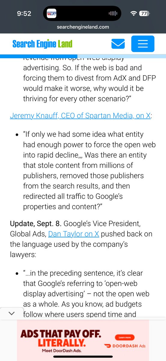 Jeremy Knauff (@jeremyknauff) on Twitter photo This is a must read article, written by <a href="/MrDannyGoodwin/">Danny Goodwin</a> about Google’s ever changing lies and contradictory statements.
I’m honored to be cited here, along with many other great people. Give it a read and a share. This is a must read article, written by <a href="/MrDannyGoodwin/">Danny Goodwin</a> about Google’s ever changing lies and contradictory statements.
I’m honored to be cited here, along with many other great people. Give it a read and a share.