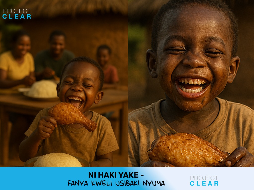 Ni haki ya mtoto kupata Nyama ya kutosha. Wazazi wengi hupendelea kumpa baba sehemu kubwa ya nyama, huku mtoto akipewa kidogo. #nyama #watoto #haki #mtuniafya #protini #fanyakweliusibakinyuma #clearkamo <a href="/anyitike_pm/">AnyitikePM</a> <a href="/MrishoMpoto/">Mrisho Mpoto</a>