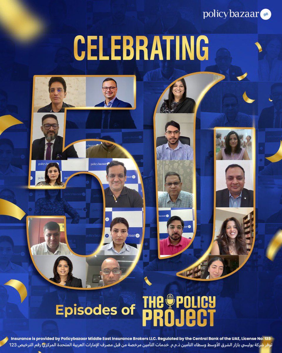 PolicybazaarUAE's tweet image. 50 episodes, countless insights, one amazing journey.​
​
Episode 50 of The Policy Project is releasing soon​

#PolicybazaarUAE #PolicyProject #50thPodcast #ReleasingSoon