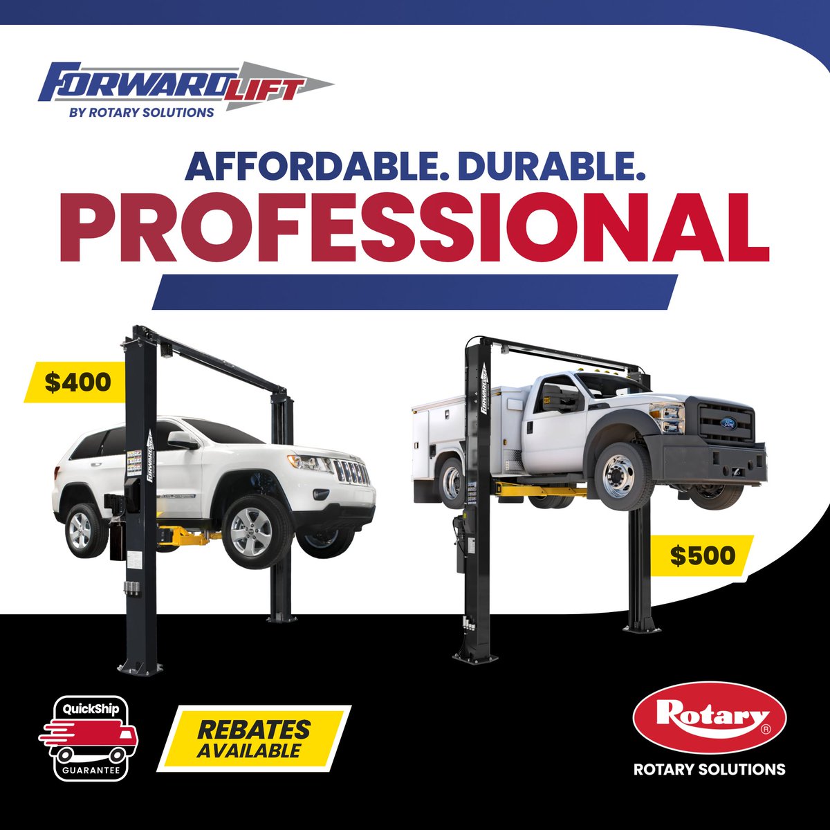 forwardlift's tweet image. American shops depend on Forward for its affordable and durable shop solutions.

Explore Our Lifts: hubs.li/Q03HLktV0

#forwardlift #autolift #carlift #rotarysolutions