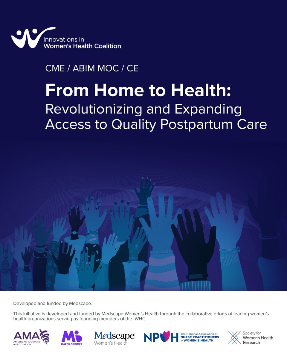 Medscape's tweet image. From home to health. #Postpartum care can’t wait. 

In this #CME, learn how remote BP monitoring and team-based models help more parents get the care they need after delivery. 

▶️ ms.spr.ly/6015sigs1 

#Obgyn #MaternalHealth