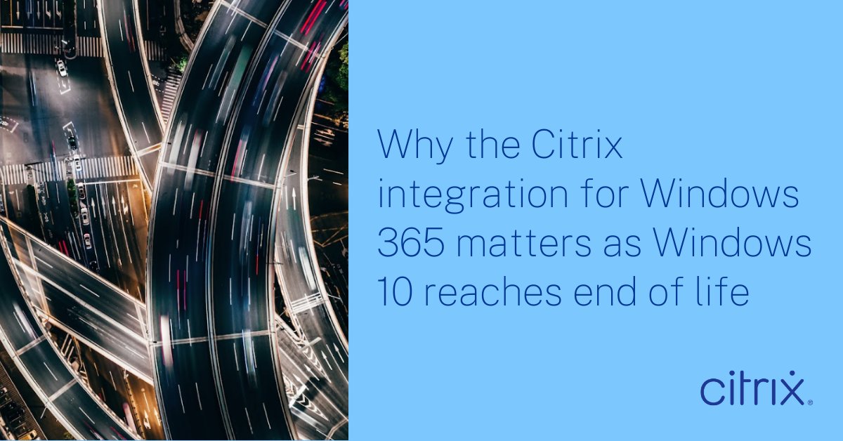 citrix's tweet image. #Windows10 support ends on October 14, 2025. Is your organization ready? ⏰

#Citrix and #Windows365 gives you a secure, flexible path forward. Explore the power of our integration here: spr.ly/6016AKKy8