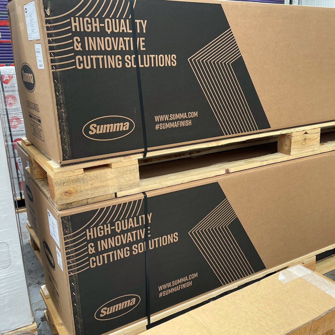MediafleetLtd's tweet photo. New Cutting Machines Arrive in the nick of time...
We were very happy to see these land today.
Huge thanks to the team at #Summa and at @perfectcolours for fast-tracking these through the system.
#FleetBranding #VehicleGraphics #Mediafleet #PerfectColours #Summa https://t.co/Kps5UANFYV
