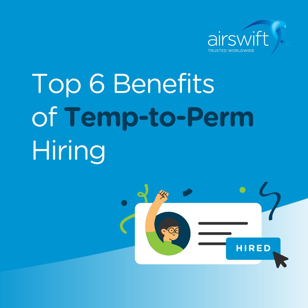 weareairswift's tweet image. Temp-to-perm hiring is on the rise - and for good reason.
It’s fast, flexible, and lets you test the waters before diving into long-term commitments. Discover 6 key benefits that make it a smart strategy: hubs.ly/Q03FbZlm0

#WeAreAirswift #RecruitmentCompanies #Temptoperm