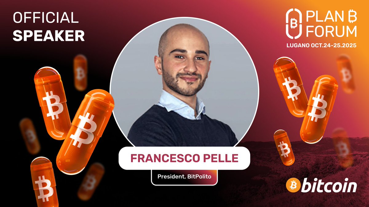 📣🚨 NEW SPEAKER ANNOUNCEMENT 💥
<a href="/bitciccio/">Francesco Pelle</a> , President BitPolito
will be a speaker at Plan ₿ Forum 2025! 
Don’t miss the event of the year in Lugano, October 24-25! 🇨🇭
🎟️ planb.lugano.ch/planb-forum/  
#PlanBForum