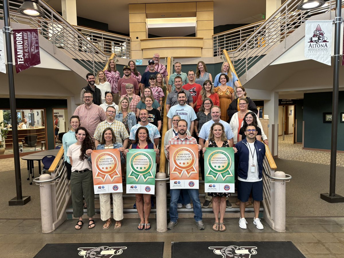 A HUGE congrats to our <a href="/AltonaMS/">Altona Middle School</a> #RattlerNation! We’re honored to receive TWO more John Irwin Schools of Excellence Awards AND Governor’s Distinguished Achievement Improvement Awards! #StVrainAdvantage #StVrainStorm #AltonaWay <a href="/SVVSDsupt/">Jackie Kapushion, Ed.D.</a> <a href="/SVVSD/">St. Vrain Valley Schools</a> <a href="/BuchlerStVrain/">Matt Buchler</a> <a href="/lacrosse_jeremy/">Jeremy LaCrosse</a>