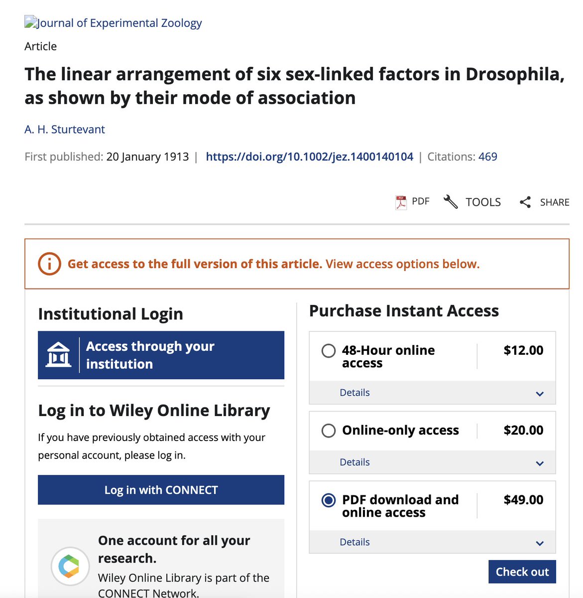 Fuck off Journals. I hope there is a special place in hell for anyone who tries to make people pay to access classic scientific articles that are in the public domain.