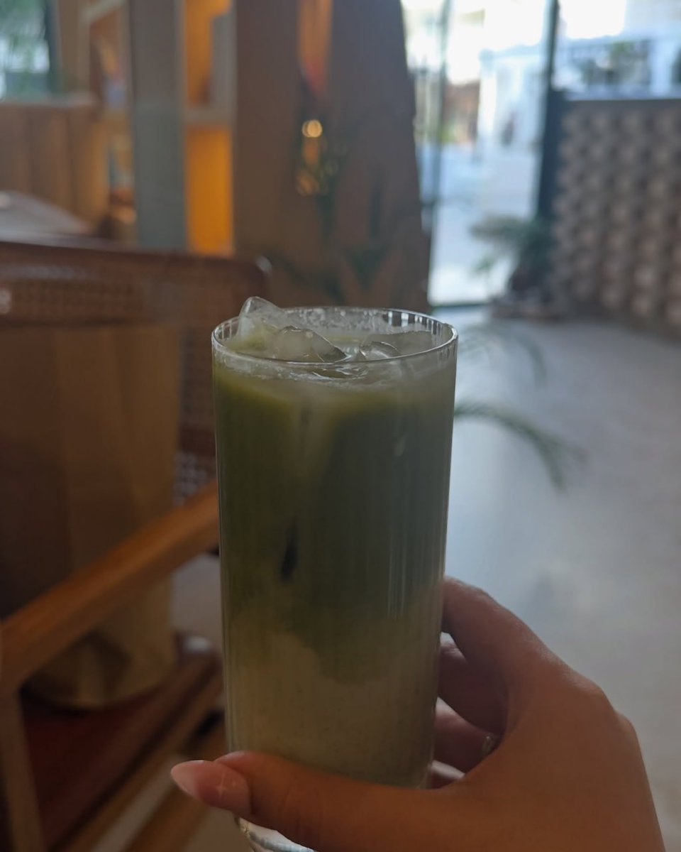 Sipping serenity, one layer at a time 🌿✨

#MatchaMoments #IcedMatchaLatte #CafeVibes  
#CalmAesthetic #GreenVibes #SippinSoftly