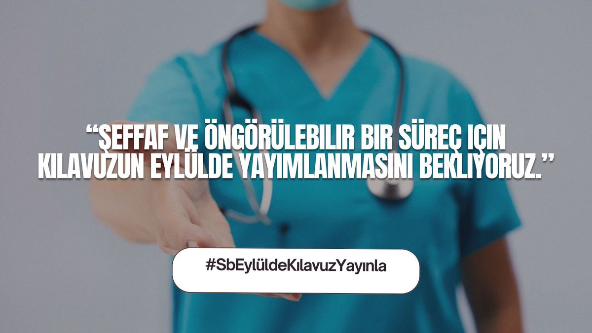 Sağlık kurumlarımızda personel ihtiyacı devam ederken, binlerce mezunun beklemesi kamu yararına aykırıdır. Atama kılavuzu bir an önce yayımlanmalıdır. #SbEylüldeKılavuzYayınla