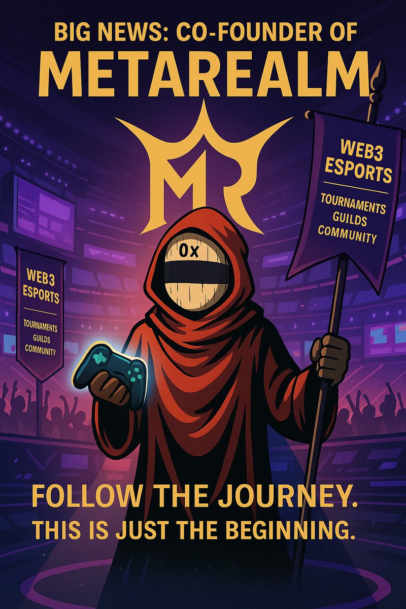 TheRiteChain's tweet photo. Big NEWS : I’m officially joining @MetaRealmio  as a co-founder.

They're building something new: 
The first Web3 esports team , alongside tournaments, guilds, and community growth to push web3 gaming forward.

My main focus? 
Leading the esports side and shaping what competitive gaming looks like .

Grateful to have @DigitStakGamer  with me on this journey. 

This is just the beginning of something HUGE