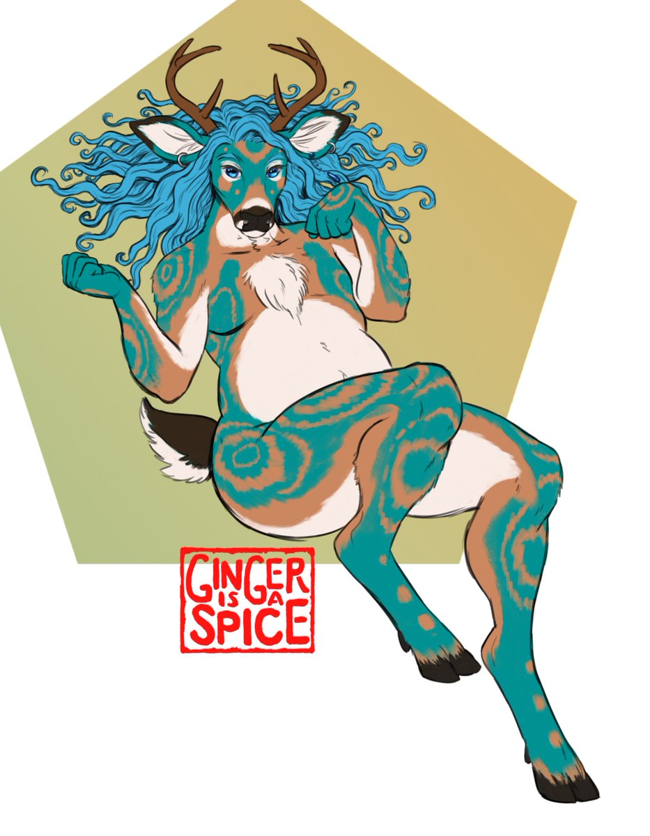 Designed a fursona in this Colored Sketch done for Niveo!