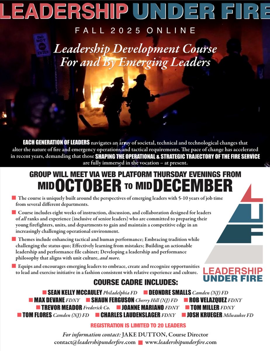 LeadershipFire's tweet image. Registration is still open for our LUF Online Leadership Development Course For and By Emerging Leaders.
•••
Registration is LIMITED to 20 leaders.

web.cvent.com/event/82c79131…