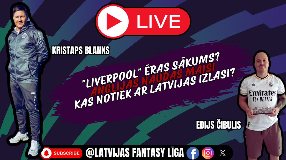 LIVE: Ciemos Blanks un Čibulis: Par Premjerlīgu, naudu un Latvijas izlasi

<a href="/Sportazinas_com/">Sportazinas.com</a> 

youtube.com/watch?v=xC-ABn…