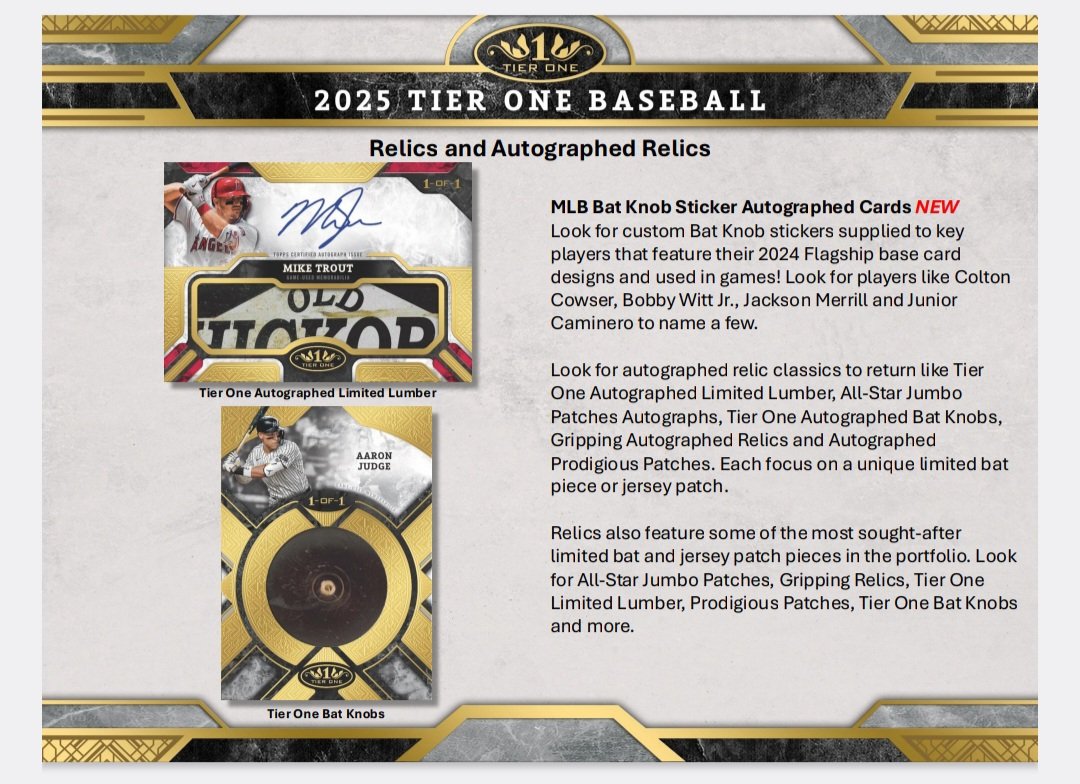KnTSportscards's tweet photo. New Release Topps Tier One Baseball #toppstierone #newrelease #kntsportscards #cardshopfl #Topps #lcs https://t.co/KwFIEp20oS