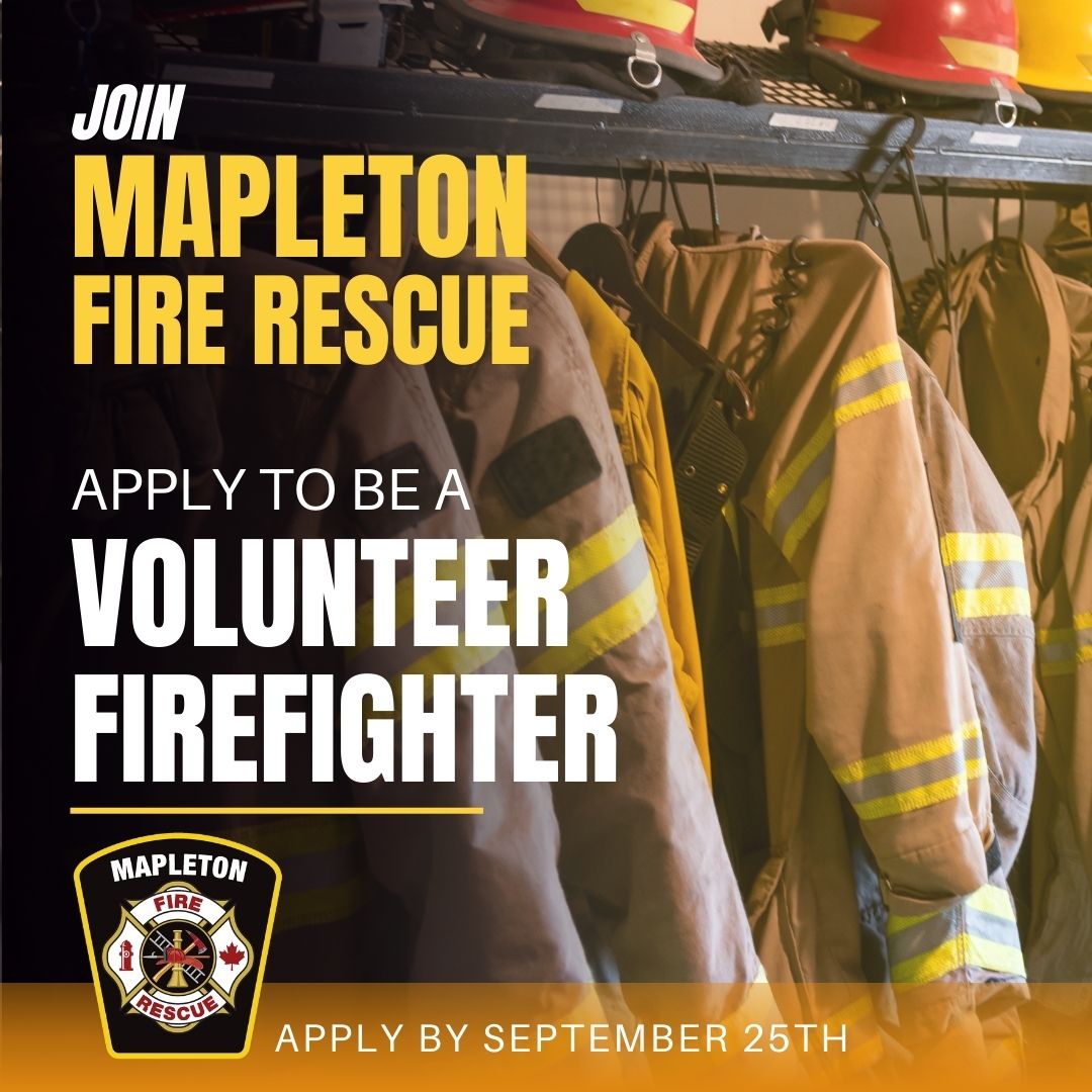 Want to make a difference close to home? Mapleton Fire Rescue is accepting applications for new firefighters. 
Current openings:
•Drayton: 2 positions
•Moorefield: 2 positions
👉 Applications close September 25 at bit.ly/41TYh55