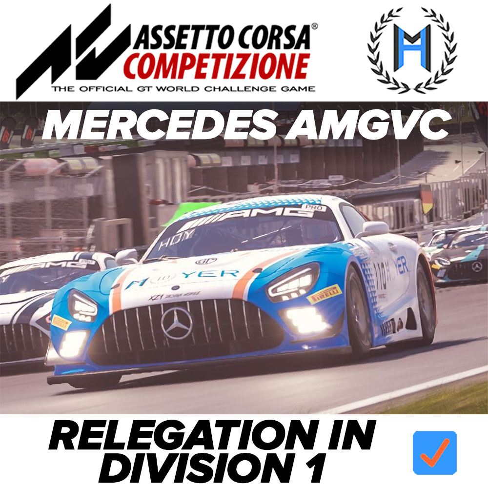 Incredible success after 3/7 events in the <a href="/amgmotorsport/">Mercedes-AMG Motorsport</a> virtual championship we are in 2nd place in division 2 - which means relegation into division 1 on the <a href="/AC_assettocorsa/">Assetto Corsa</a>  platform. Looking forwards to the challenge starting today 7:30pm 
#AMGVC #simracing #ACC
